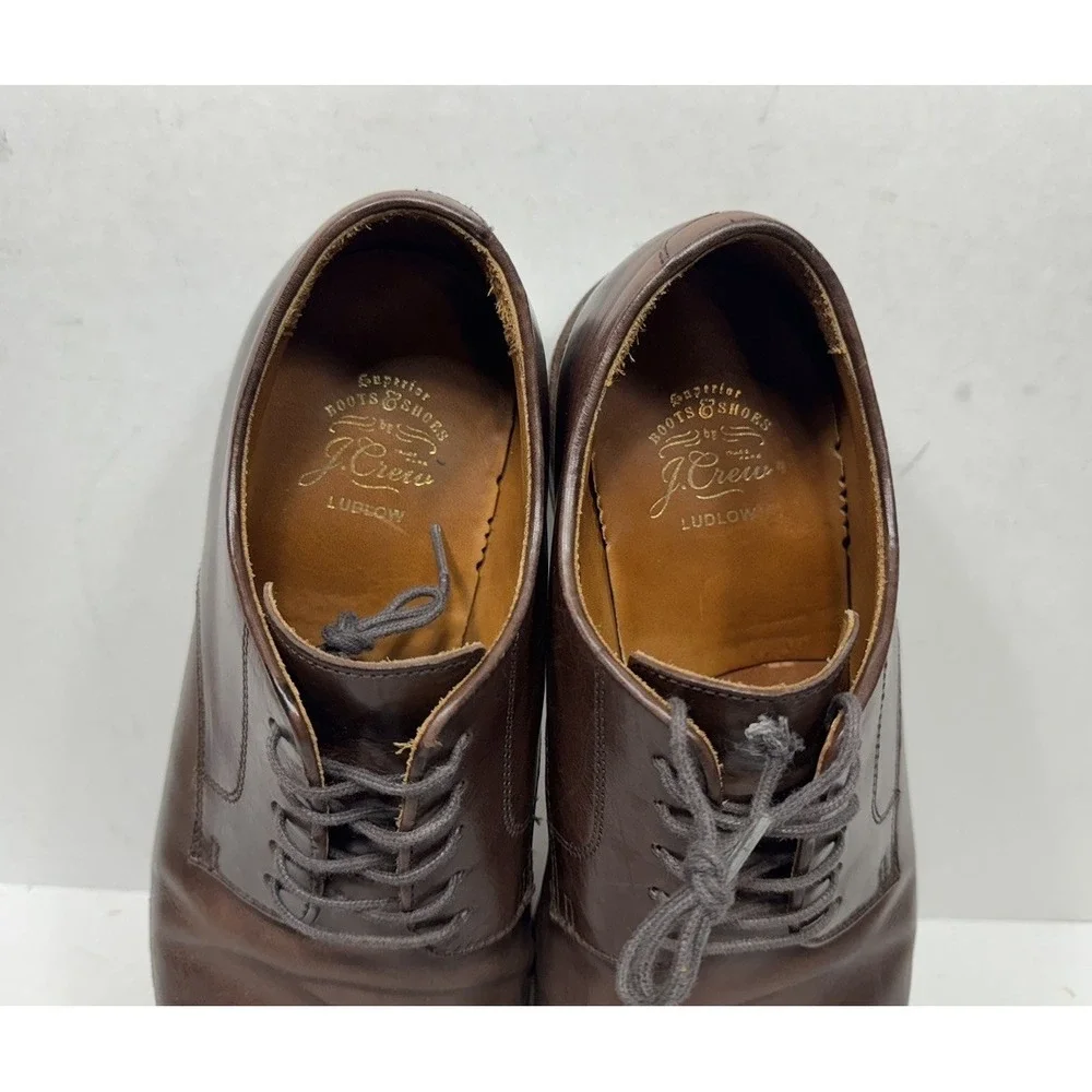 J. Crew Ludlow Derby Dress Shoe Brown Leather Men's Size 8.5